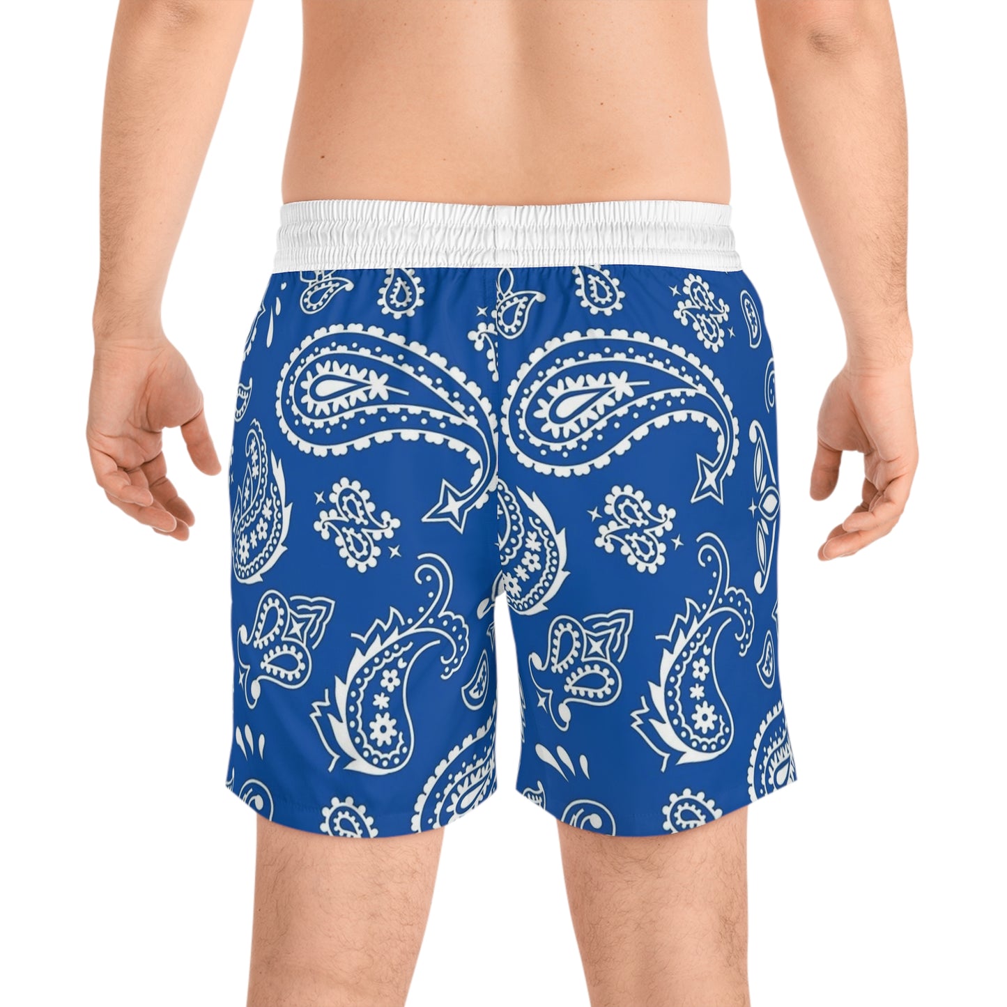 Men’s Ocean Blue Paisley Swim Trunks