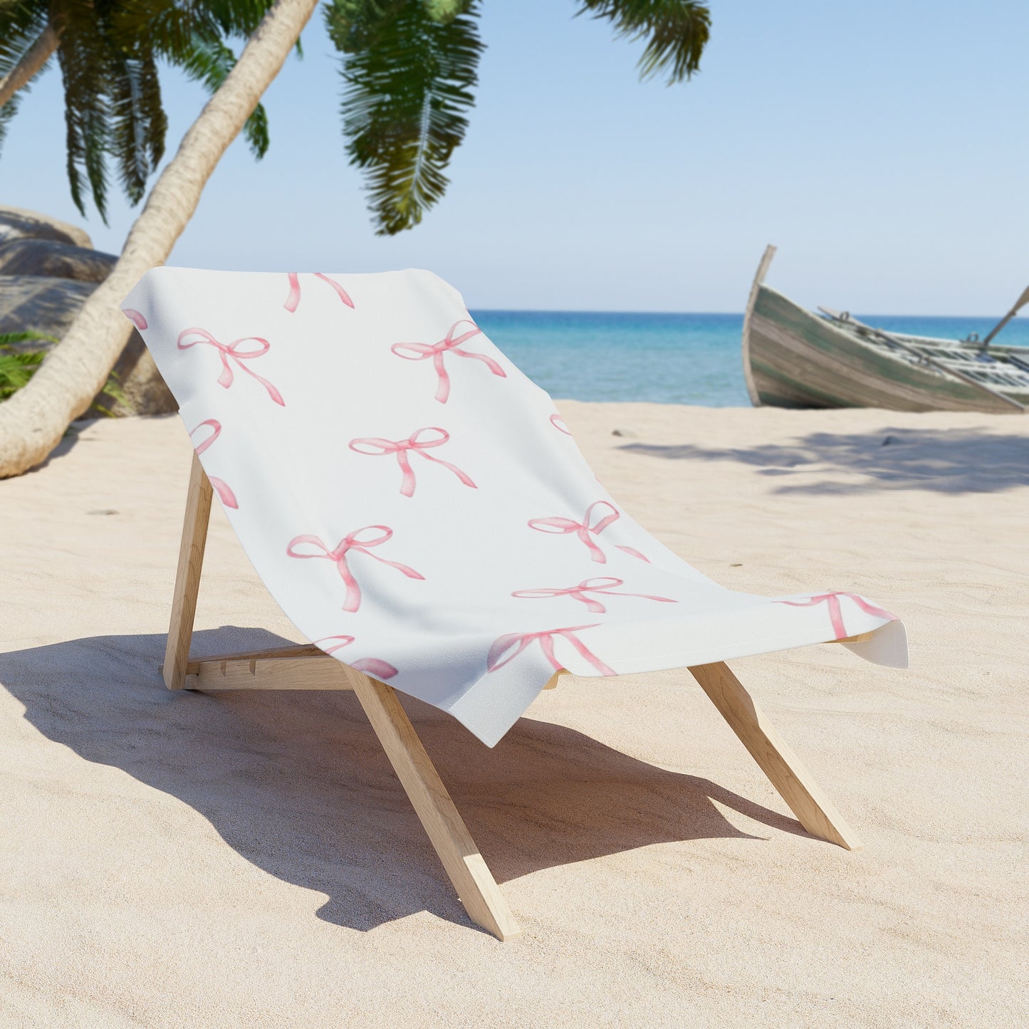 Pink Bow Beach Towel