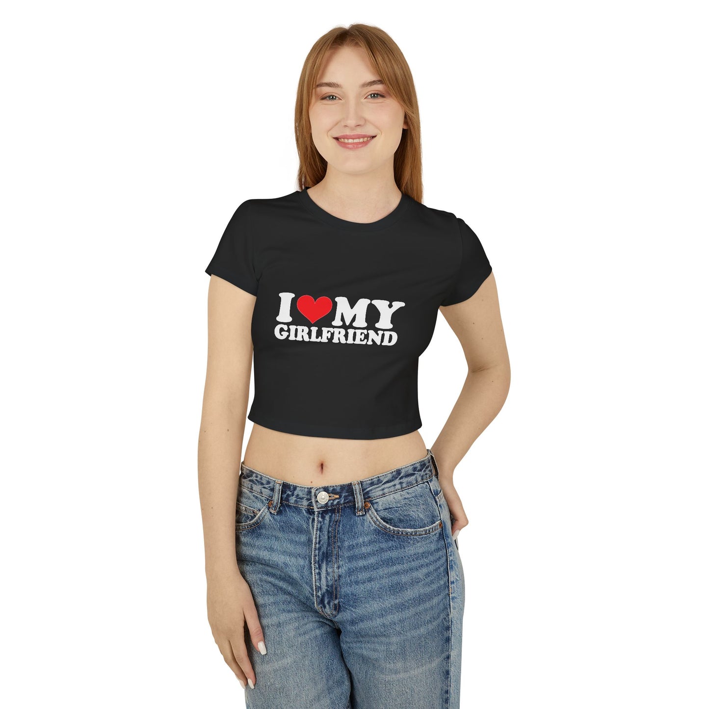 Women’s I ❤️ My Girlfriend Cropped Tee Shirt