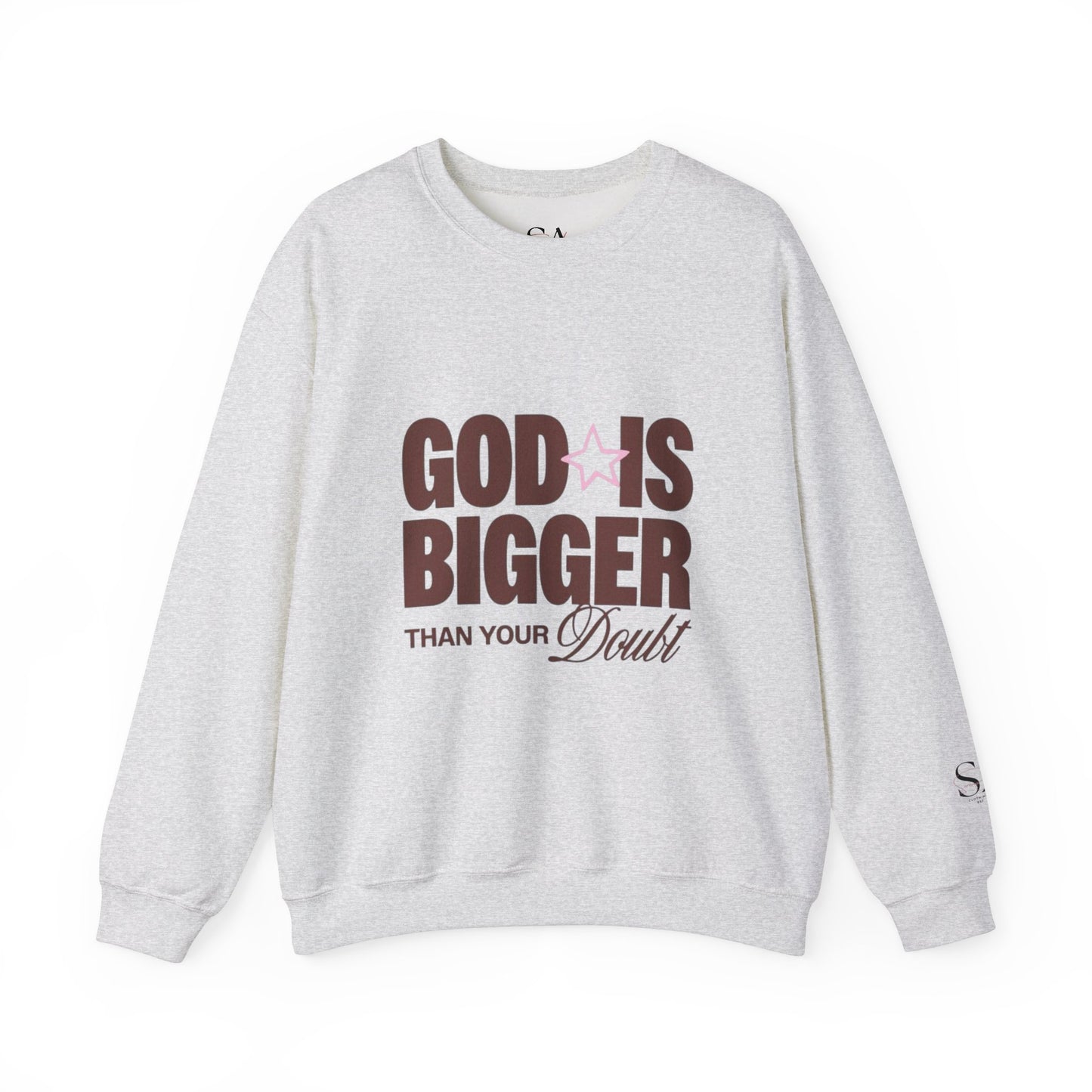 God Is Bigger Than Your Fear Brown Unisex Crewneck