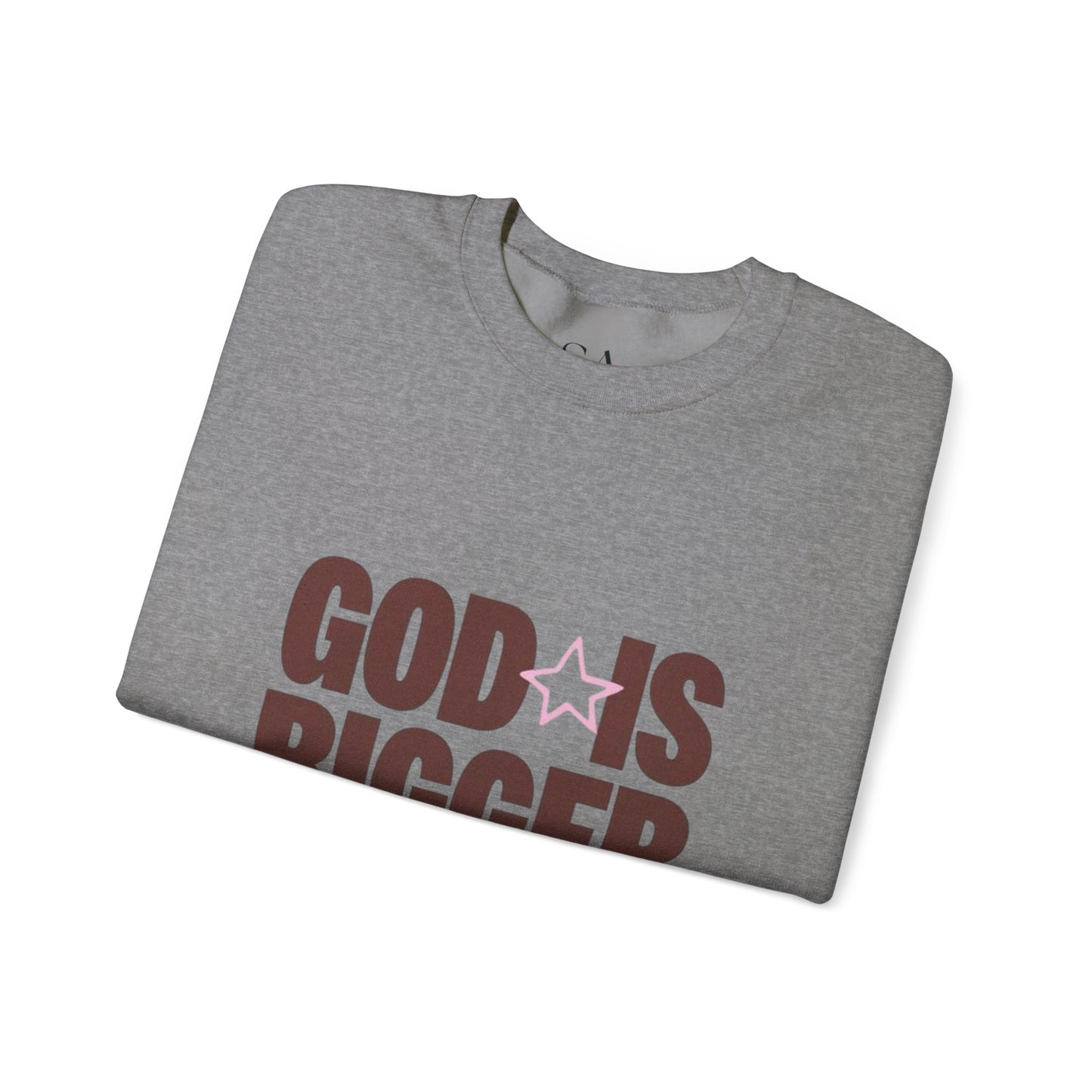 God Is Bigger Than Your Fear Brown Unisex Crewneck