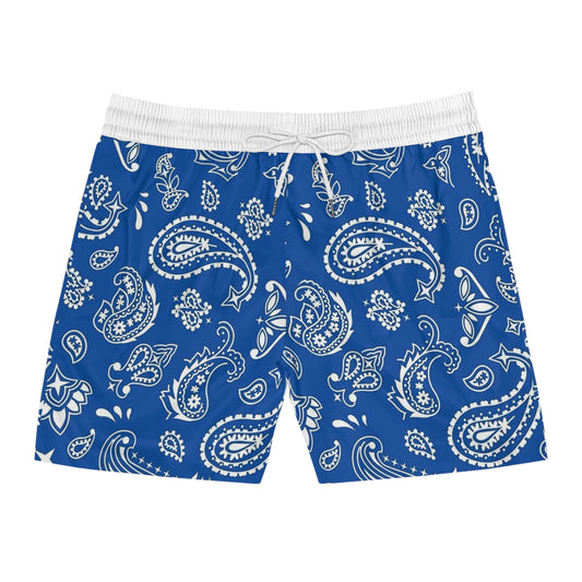 Men’s Ocean Blue Paisley Swim Trunks