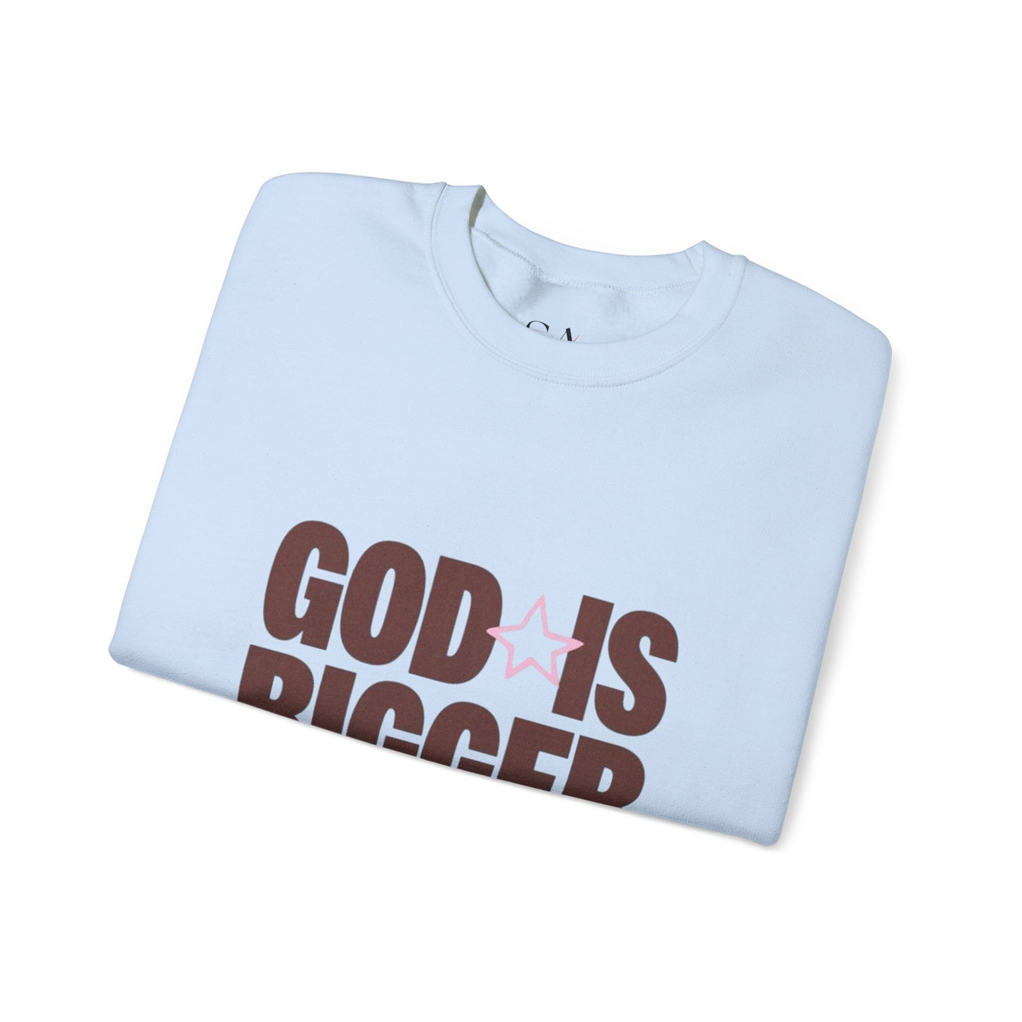 God Is Bigger Than Your Fear Brown Unisex Crewneck