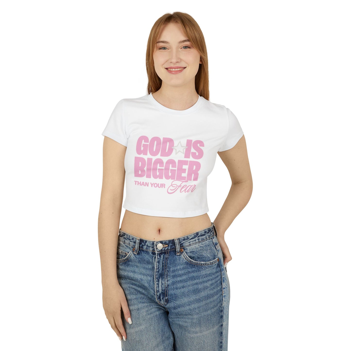 God's Bigger Than Your Fear Women's Cropped Tee