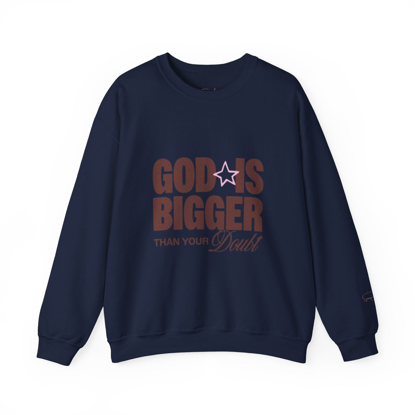 God Is Bigger Than Your Fear Brown Unisex Crewneck