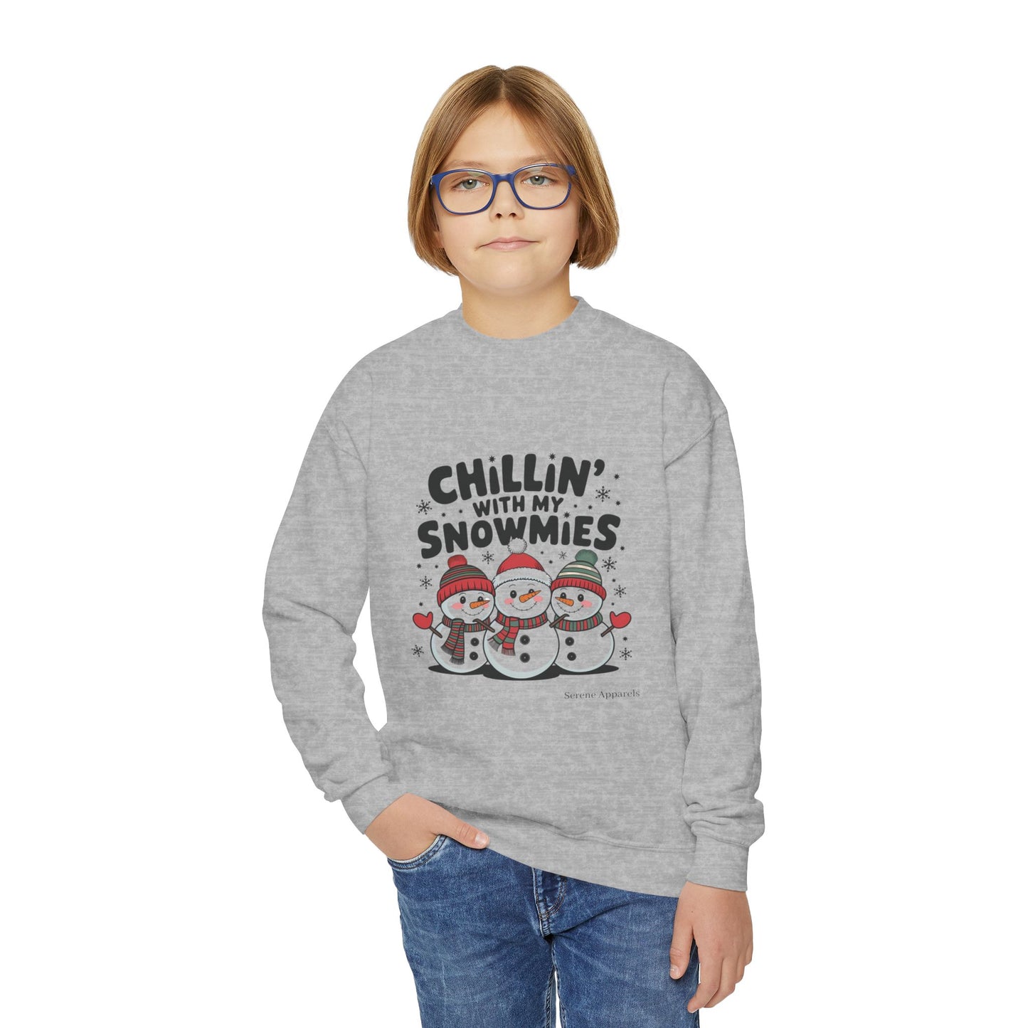 Chilling With My Snowmies Youth Crewneck Sweatshirt ☃️