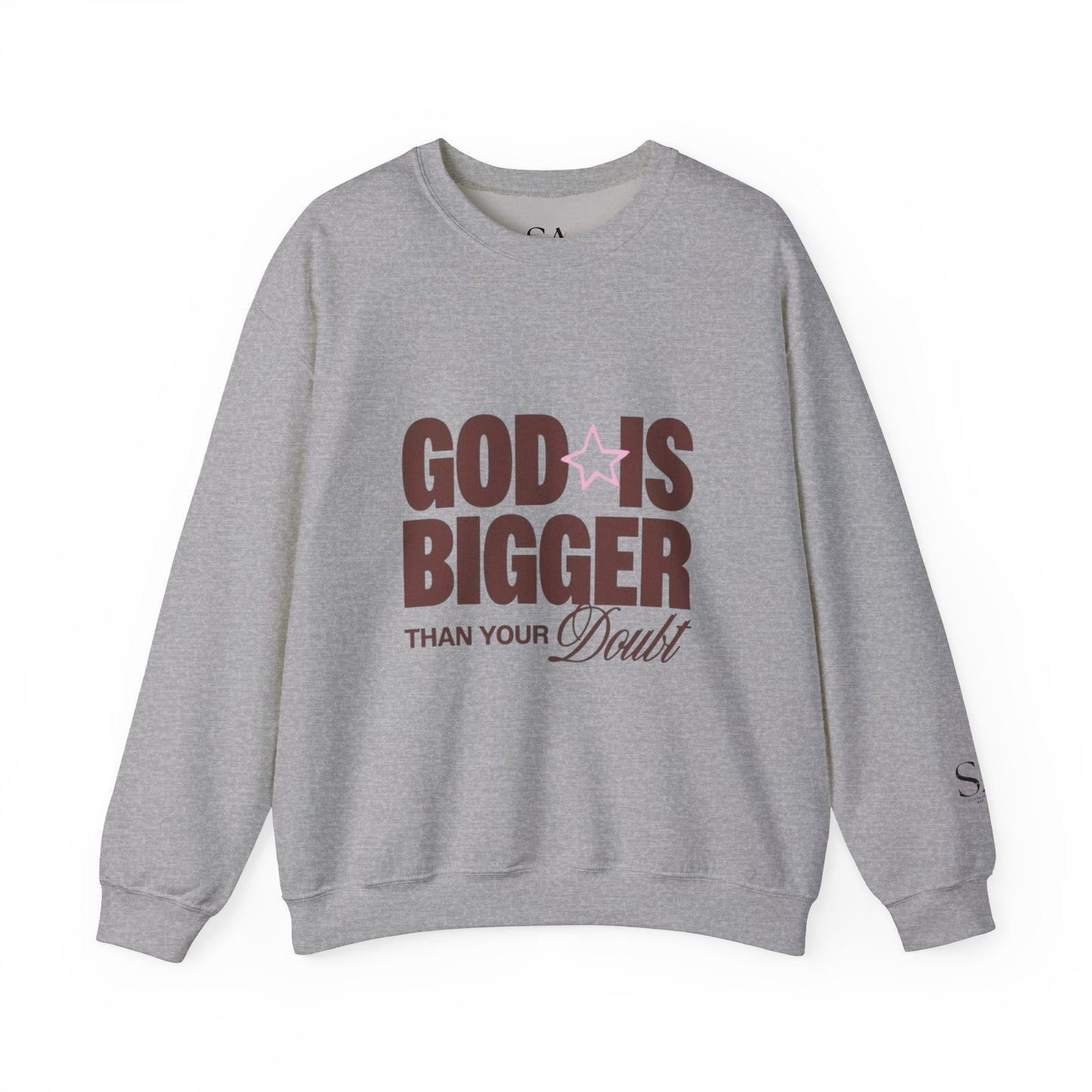God Is Bigger Than Your Fear Brown Unisex Crewneck