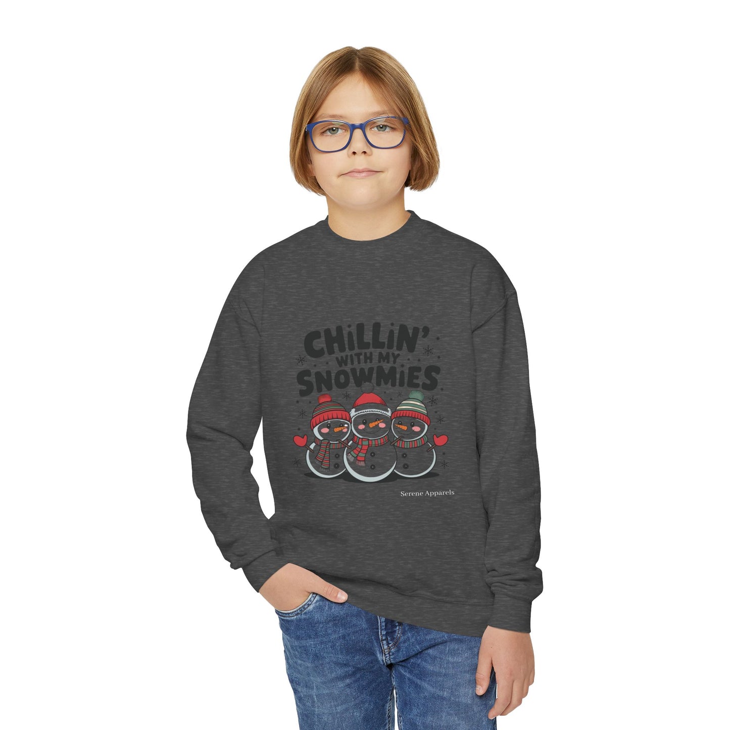 Chilling With My Snowmies Youth Crewneck Sweatshirt ☃️
