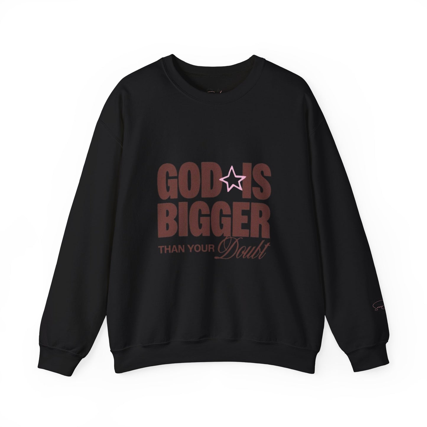 God Is Bigger Than Your Fear Brown Unisex Crewneck