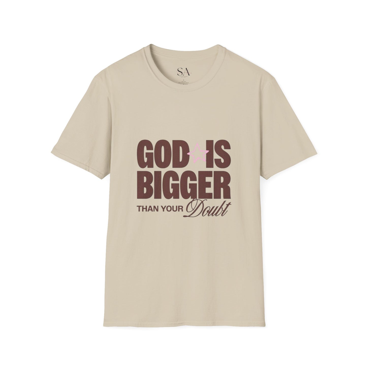 God Is Bigger Than Your Fear Brown Unisex Tee
