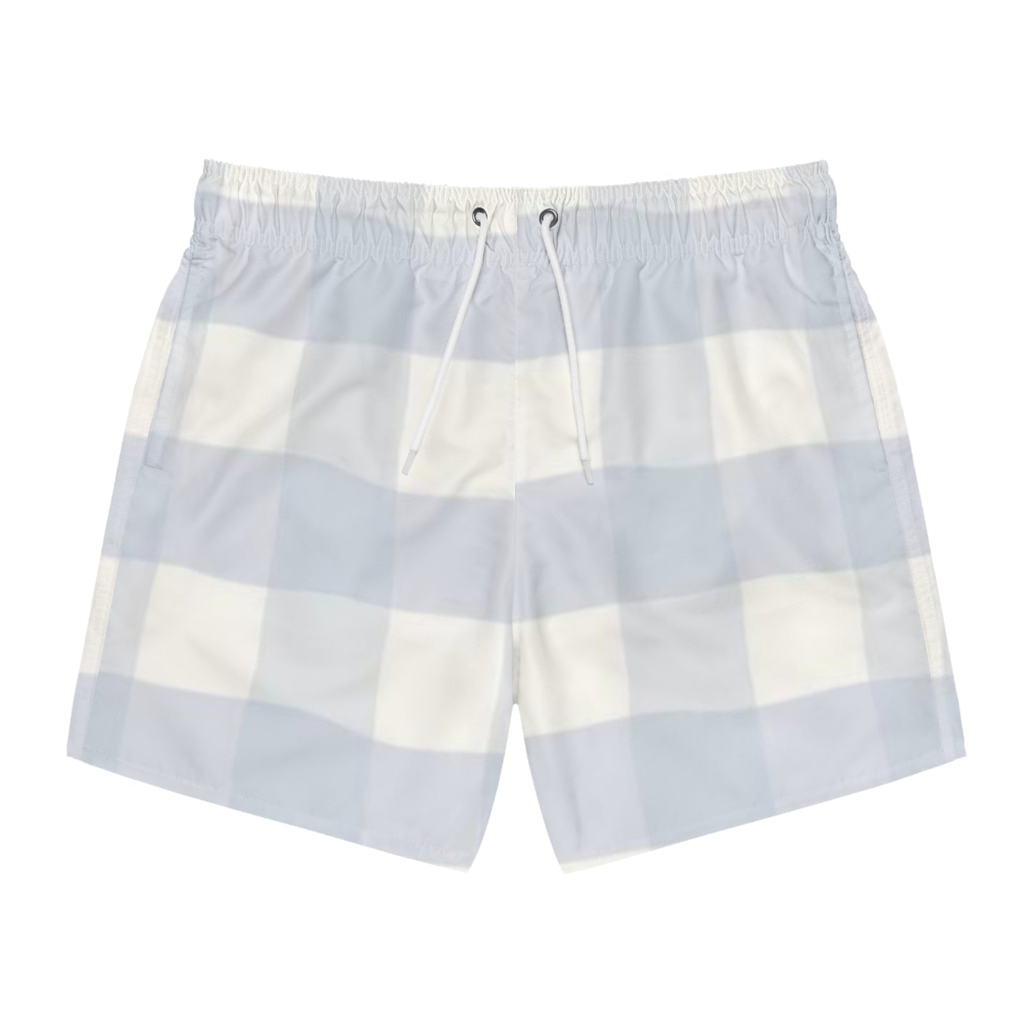 Blue&White Plaid Swim Trunks Men