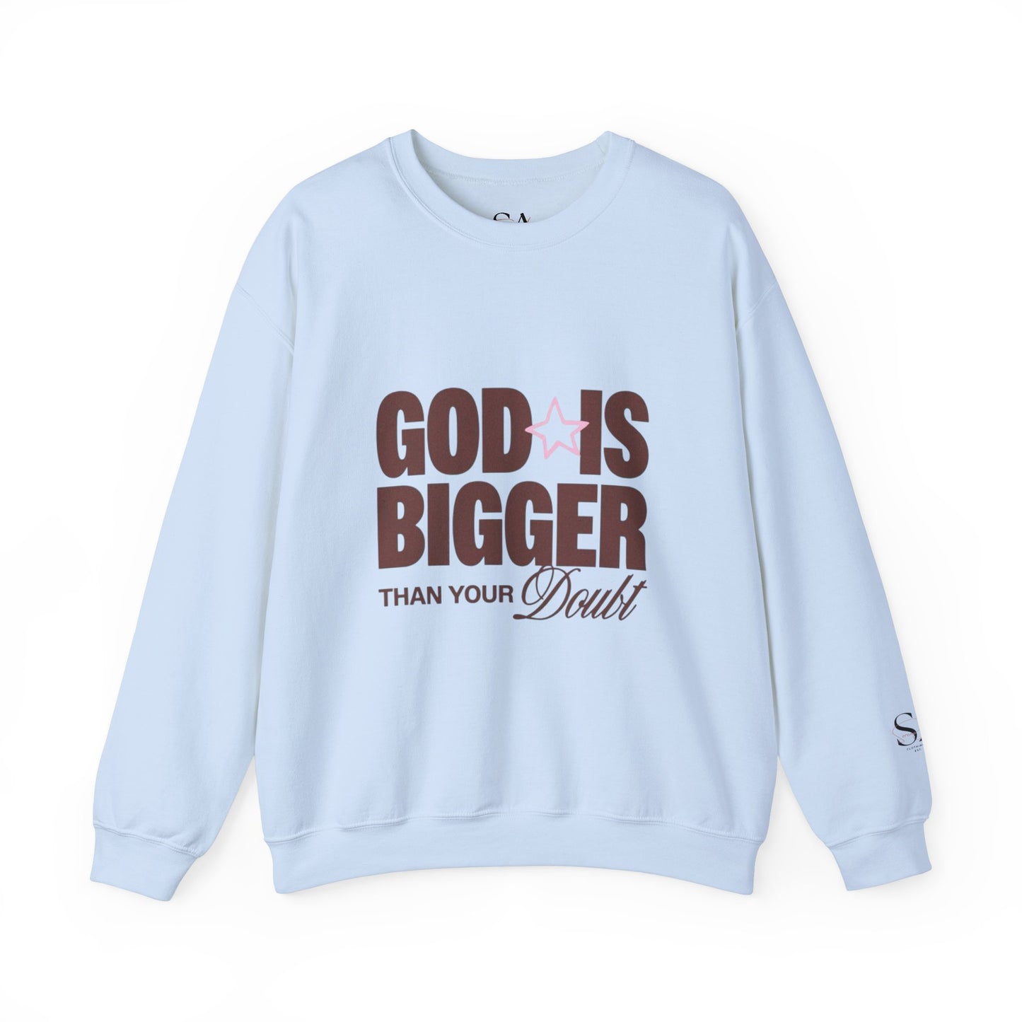 God Is Bigger Than Your Fear Brown Unisex Crewneck