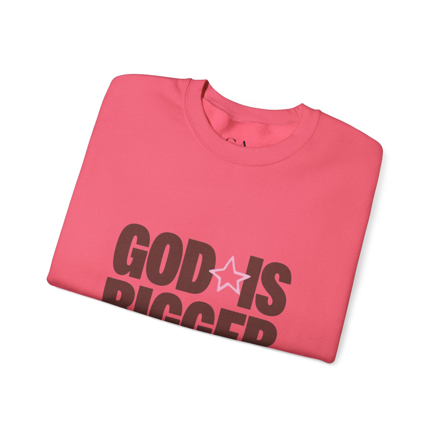 God Is Bigger Than Your Fear Brown Unisex Crewneck