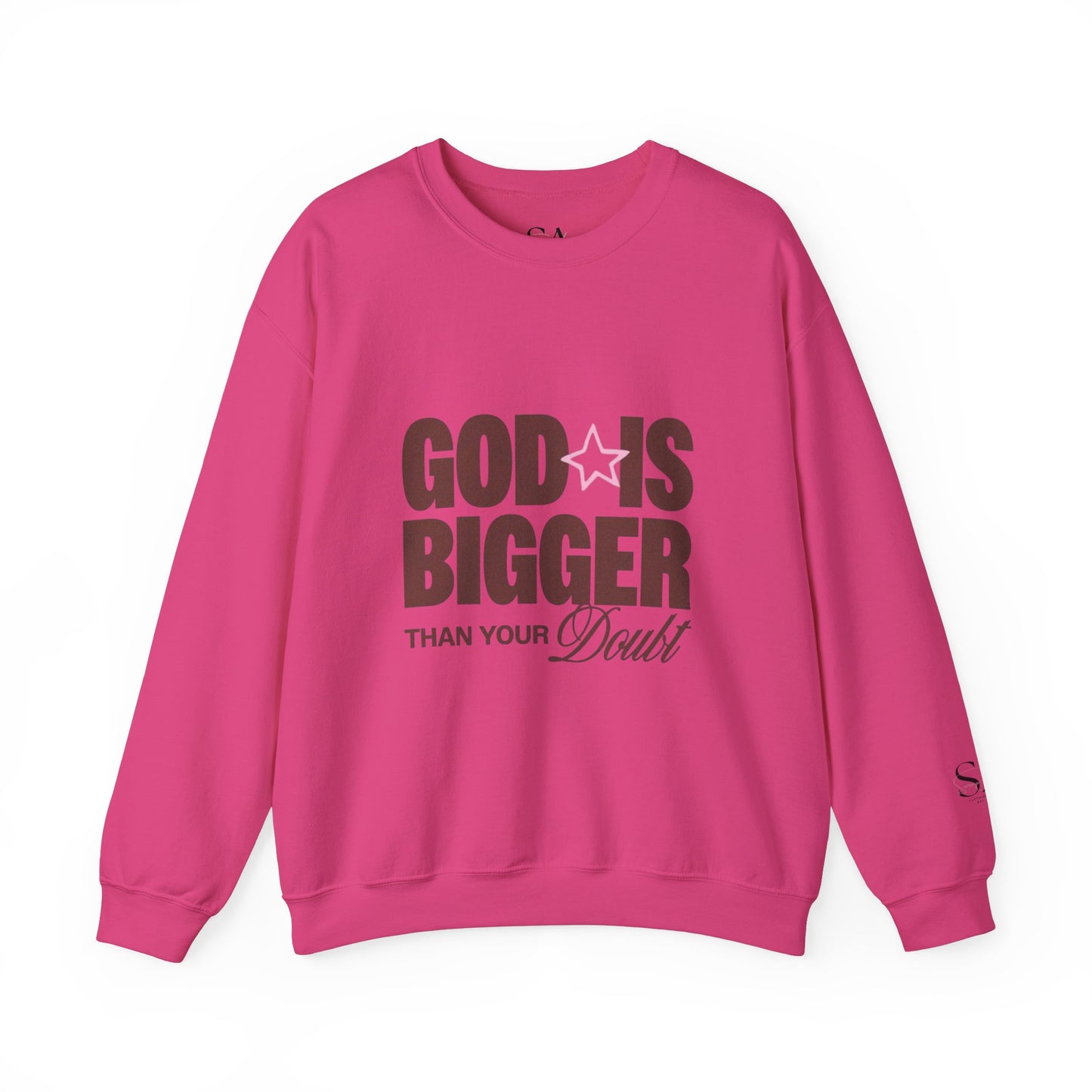 God Is Bigger Than Your Fear Brown Unisex Crewneck